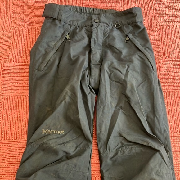 Marmot men’s small ski / snowboard pants Black Mesh-Lined w/ removable knee pads - Picture 8 of 16